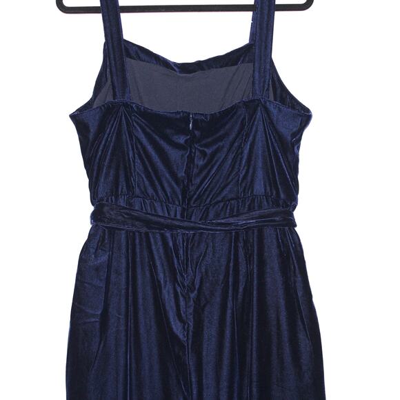 GAP Navy Blue Velvet Apron Wide-Leg Jumpsuit Size 14 NWT - Picture 7 of 8